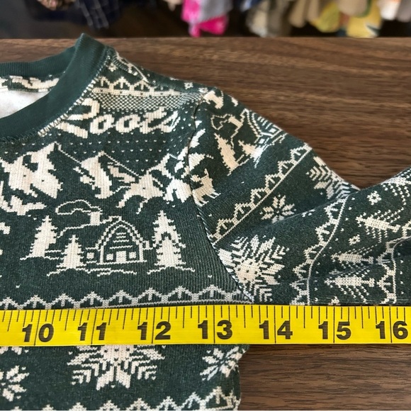 ❤️ Roots kids Green Patterned pyjama thermal top L - Picture 9 of 11